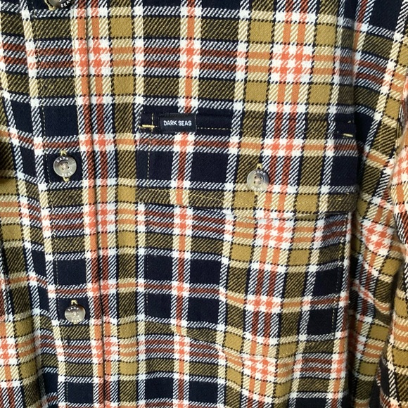 NWT Dark Seas Academy Woven Plaid Flannel Button Up Shirt - Black Combo - M - Picture 4 of 8
